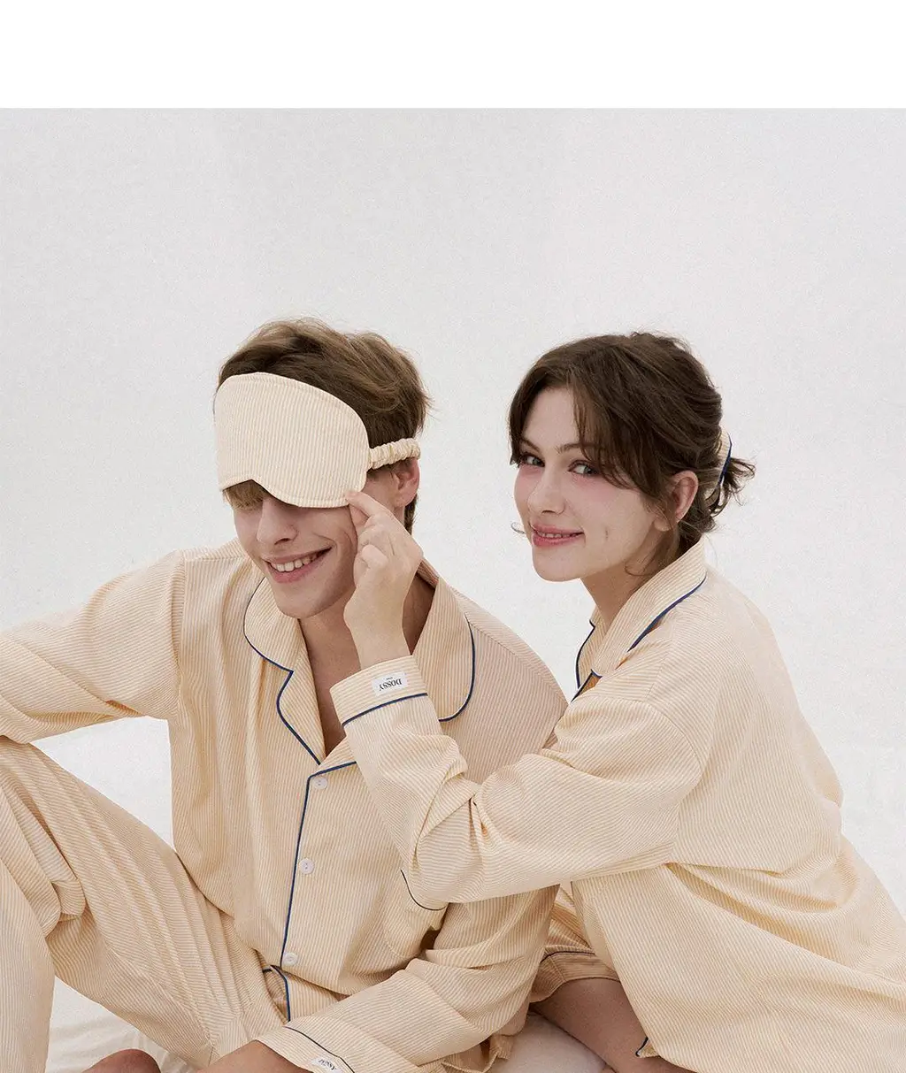 [베러PICK 패키지] 도씨 실크핏 클린 긴팔 파자마 세트(수면안대+파우치 기획) 상세페이지 5